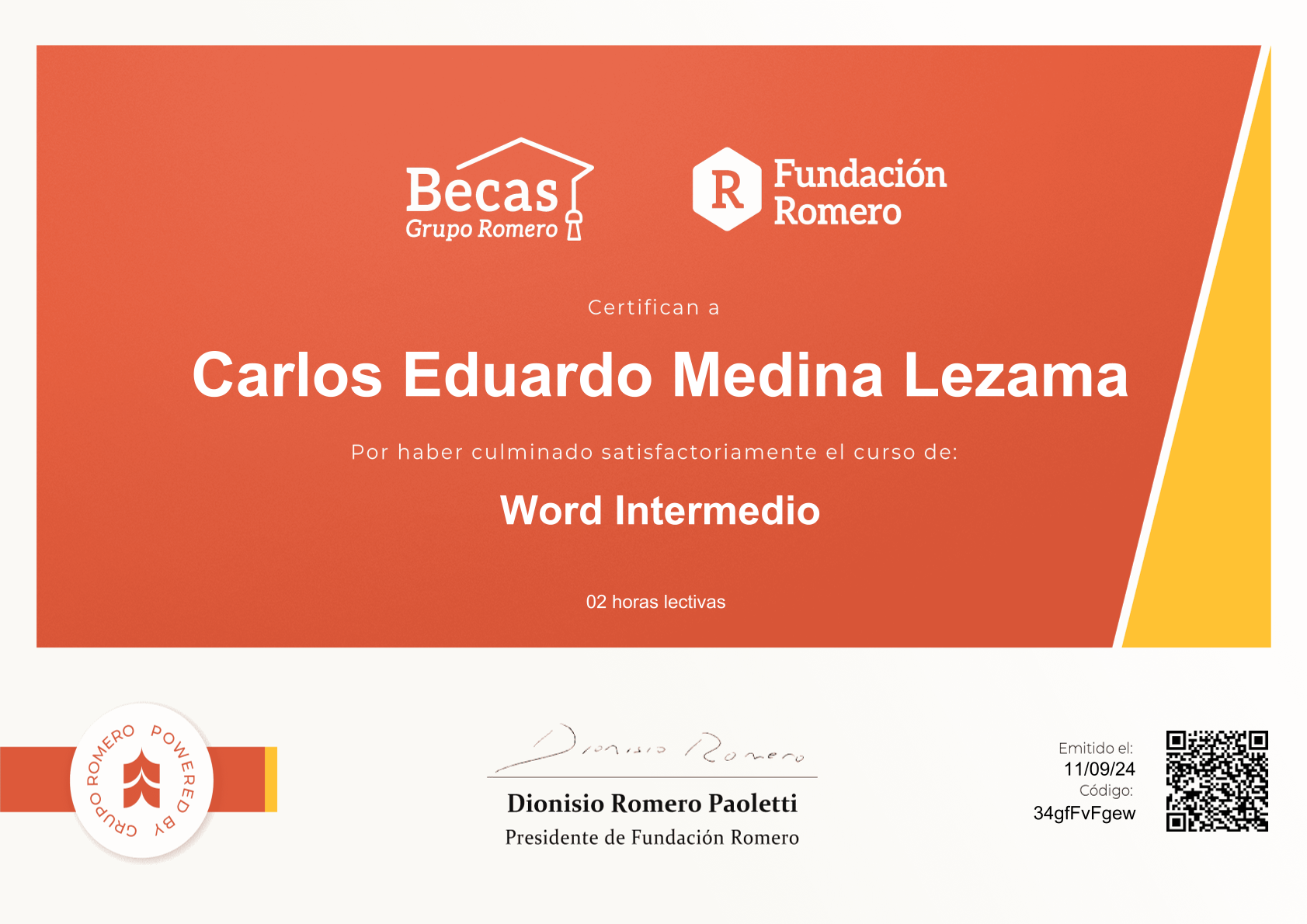 Word Intermedio - Grupo Romero - Carlos Eduardo Medina Lezama